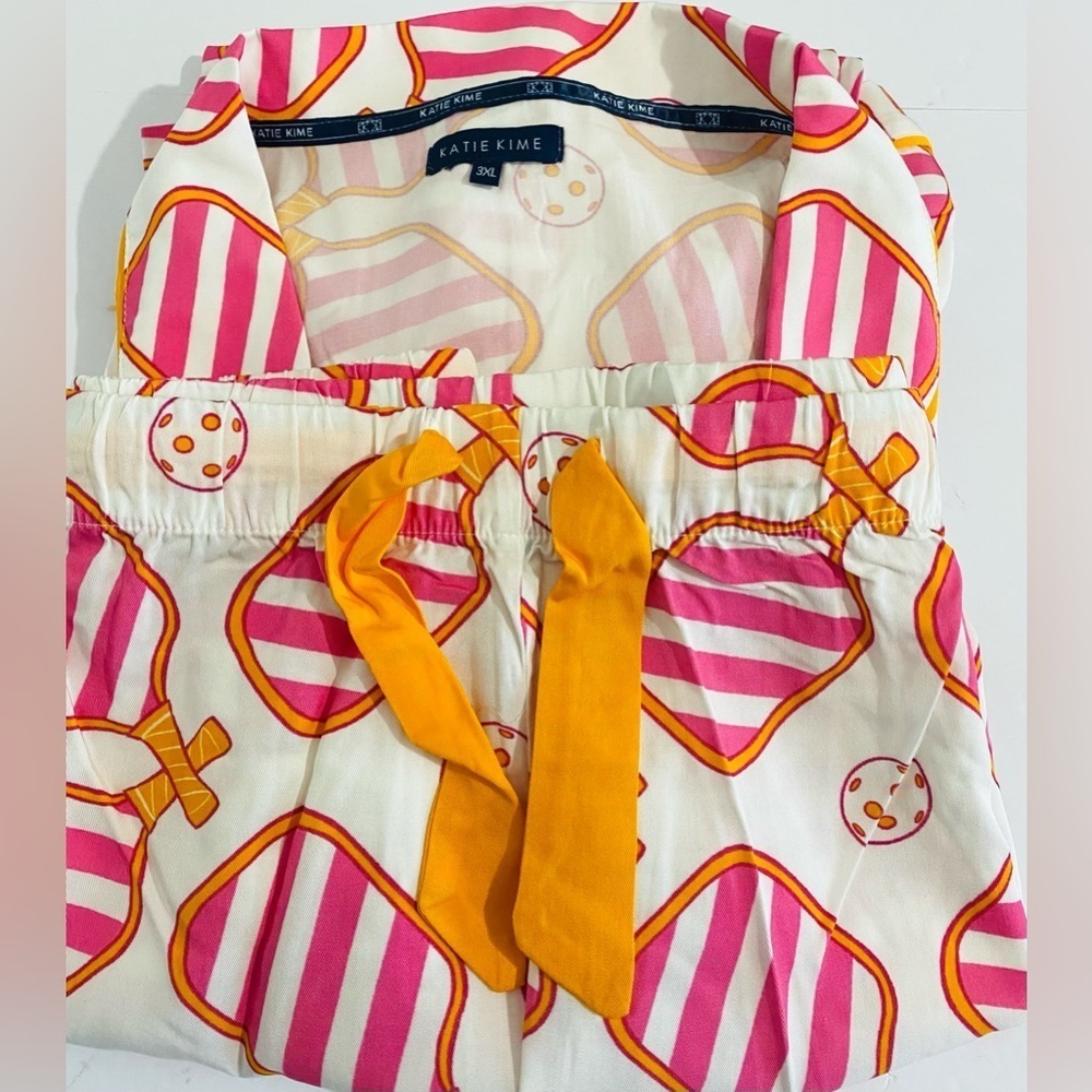 New Katie Kime Pickleball Novelty Print Pajama Short Set NWOT Size 3XL / 2XL - Picture 15 of 16